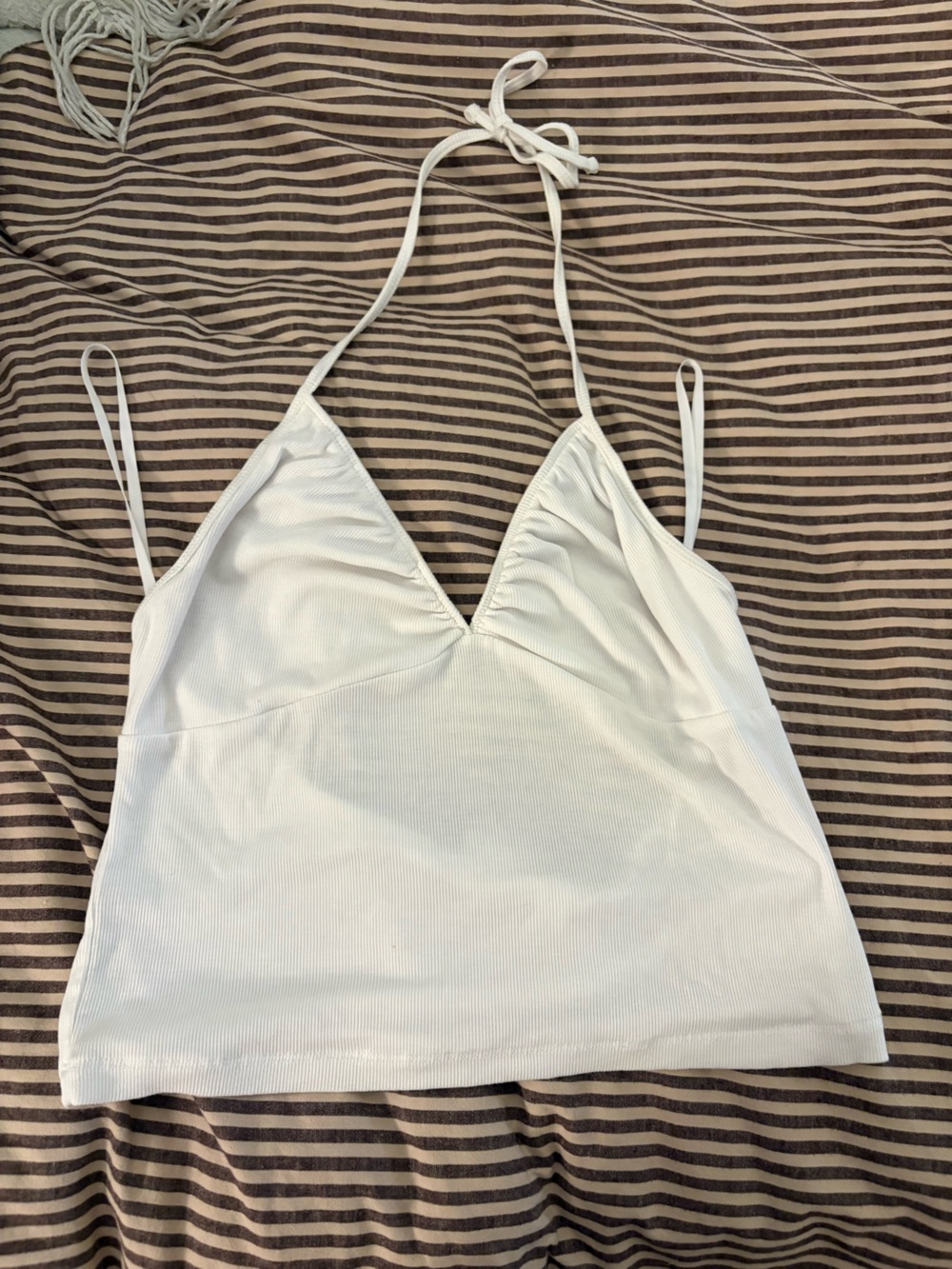 Aritzia White Halter Neck Top